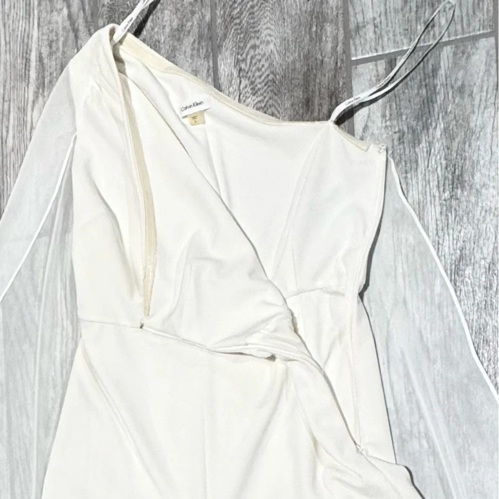 Calvin Klein One-Shoulder White Jumpsuit - Picture 4 of 6